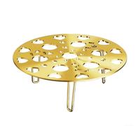 Cooking Essential - Griglia per cottura a vapore in acciaio inox, con gambe regolabili e rimovibili, 21 cm, colore: oro