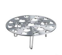 Cooking Essential - Griglia per cottura a vapore in acciaio inox, con gambe regolabili e rimovibili, 21 cm, colore: Argento