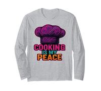 Cooking Is My Peace Chef Amante del Cibo Cucina Zen Maglia a Manica