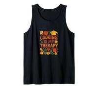 Cooking is My Therapy - Decorazione da Cucina Colorata per Gli Amanti del Cibo Canotta