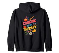 Cooking is My Therapy - Decorazione da Cucina Colorata per Gli Amanti del Cibo Felpa con Cappuccio