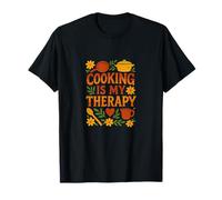 Cooking is My Therapy - Decorazione da Cucina Colorata per Gli Amanti del Cibo Maglietta