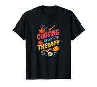 Cooking is My Therapy - Decorazione da Cucina Colorata per Gli Amanti del Cibo Maglietta