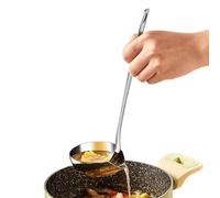 Cooking Oil Skimmer, Stainless Steel Fat Separator Spoon, Heat Resistant Grease Strainer Ladle for Removing Excess Oil, Foam, Impurities in Soups, Stews and Broths, 11.81x3.31 Inches