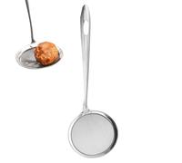 Cooking Skimmer Strainer - Stainless Steel Fine Mesh Strainer Spoon | Multi-Functional Colander & Sifter With Long Handle For Skimming Grease, Foam & Oil, 1-Pack For Sifting