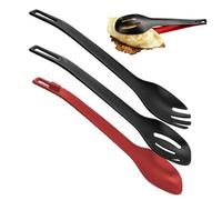 Cooking Spoon - ABS, 2.6x6.93x0.2in Kitchen Utensil Forked Serving Tool Heat-Resistant | Lightweight Multipurpose Design Food Handling Solution, Cooking Spatula Set For Home Kitchen, Camping, Picnics