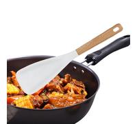 Cooking Spoon, Silicone Serving Spoon, Heat Resistant Non-Stick Spatula with Wooden Handle, Ideal for Cooking, Baking, Wood, Sturdy Martials, Kitchen Used, Home