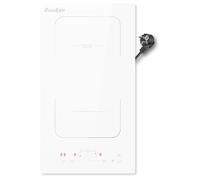 Cooksir Piano Cottura a Induzione Bianco 2 Fuochi, Piano a Induzione con Spina 2 Piastre, Zona Flex, Boost, Timer, Blocco di Sicurezza, 3500W, 220V