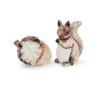 Cooksmart Forest Fable, saliera e pepiera | Set in ceramica dipinta a mano dal design britannico | Design ispirato al bosco con ghianda e gufo | Stoviglie rustiche | Accessorio da cucina elegante e