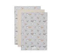 Cooksmart Hen House Lane - Confezione da 3 strofinacci da cucina in 100% cotone, design ispirato alla fattoria, morbidi, assorbenti e durevoli, lavabili in lavatrice