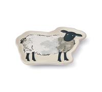 Cooksmart Porta-bustine da tè in ceramica dal design britannico, piatto per bustine di tè usate, piatto per bustine di tè dal design moderno, piatto per tutte le case o gli uffici - Highland Sheep