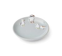 Cooksmart Porta-bustine di tè in ceramica dal design britannico, piatto per bustine di tè usate, piatto per bustine di tè dal design moderno, piatto per tutte le case o gli uffici, motivo: uccelli