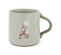 Cooksmart Tazza conica inversa verde Forest Fable, tazza da caffè e tè in gres porcellanato dal design britannico, design in rilievo ispirato al bosco, bicchieri rustici da fattoria, lavabile in