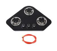 Cooktop a Gas a Gas a 3 Bruciatori, Stufa a con Pannello in Vetro Temprato in Acciaio Inossidabile 1,8 KW Cottura a per Campeggiatori di Roulotte in Barca