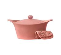 Cookut, Ma bella casseruola rosa con manico in ceramica bianca e dorata, 4,5 l, 24 cm