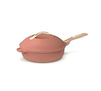 COOKUT - La Fabuleuse Padella 8-in-1 - Un unico utensile che sostituisce padella, pentola, sautè, casseruola - Con 2 manici rimovibili, cestello per vapore/frittura, spatola in legno - Peonia