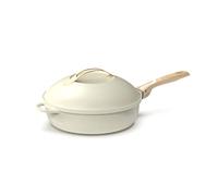 COOKUT - La Favolosa padella 8 in 1 - Un unico utensile che sostituisce padella, padella, casseruola, casseruola - Con 2 maniglie rimovibili, cestello vapore/frittura, spatola in legno - MERINGUE