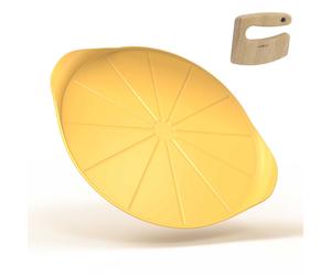 COOKUT Le Formidable Piatto Pizza in Metallo 33cm Giallo Mango con Tagliapizza