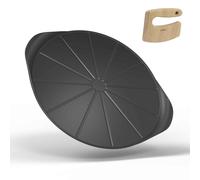 COOKUT Le Formidable Piatto Pizza in Metallo 33cm Grigio Grafite con Tagliapizza