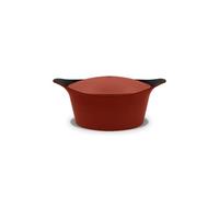 Cookut - L'incredibile casseruola rosso mattone da 4,5 l con manico in ceramica zucca rossa e presina rossa, 24 cm