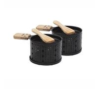 COOKUT - Lumi - Una raclette a lume di candela - Scioglie il formaggio in 3 minuti - A tavola, davanti alla TV o anche durante un picnic - Spatola di legno inclusa - Confezione da 2 apparecchi