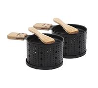 COOKUT - Lumi - Una raclette a lume di candela - Scioglie il formaggio in 3 minuti - A tavola, davanti alla TV o anche durante un picnic - Spatola di legno inclusa - Confezione da 2 apparecchi