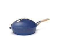COOKUT, Padella 8 in 1 “La Fabuleuse”, unico utensile che sostituisce padella, casseruola, tegame, con 2 manici rimovibili, cestello vapore/frittura, spatola in legno, colore zaffiro