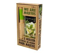 COOKUT - We are Mojito set - Lo strumento per mojito del mondo - Preparate deliziosi mojito fatti in casa - Strumento 4 in 1 - Confezione con 2 cannucce di vetro e 1 ricettario
