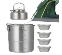 Cookware Set, Outdoor Cooking, 3 Large Pot, Lightweight Camping Pot Kit, Survival Equipment, Compact Non Stick Utensils Set for Hiking, Picnic, Travel, Adventure, Backpacking