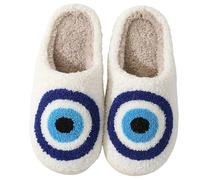 COokx Pantofole a forma di fumetto per donne e uomini, morbide, calde, leggere, antiscivolo, graziose, comode, per interni ed esterni, a forma di cuore, per incontrare di notte a fungo, Occhi malvagi