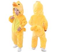 COOKY.D Costume Cosplay di Halloween Unisex con Cappuccio a Forma di Animale per Neonati Maschi e Femmine, 30-36 Mesi,Anatra