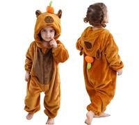 COOKY.D Costume Cosplay di Halloween Unisex con Cappuccio a Forma di Animale per Neonati Maschi e Femmine, Capibara 30-36 Mesi