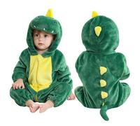 COOKY.D Costume Cosplay di Halloween Unisex con Cappuccio a Forma di Animale per Neonati Maschi e Femmine, Verde 30-36 Mesi