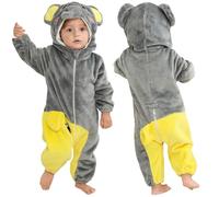 COOKY.D Costume Cosplay di Halloween Unisex con Cappuccio a Forma di Animale per Neonati Maschi e Femmine, Elefante 12-18 Mesi