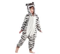 COOKY.D Pigiama Unisex Animale con Cappuccio Tutto in Uno Tuta per Bambini Pigiama da Ragazzi e Ragazze Pigiama da Notte per Bambini,Grigio età 9-10 Anni