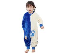 COOKY.D Sacco Nanna Bambino in Flanella con Maniche Lunghe e Gambe Cerniera Coperta Indossabile da Cartone Animato,Pinguino 4-5 Anni