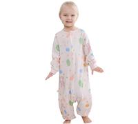 COOKY.D Sacco Nanna per Bambini Cotone a Maniche Lunghe Animali Tripla Cerniera Bambini e Bambine Coperta Indossabile Avvolgente con Piedi,Coniglio 18-24 Mesi