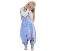 COOKY.D Sacco Nanna Senza Maniche per Neonati Bambini Unisex con Piedi Cerniera Coperta Indossabile per Cameretta,3-5 Anni Coniglio Blu