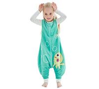 COOKY.D Sacco Nanna Senza Maniche per Neonati Bambini Unisex con Piedi Cerniera Coperta Indossabile per Cameretta,5-6 Anni Pesce Verde