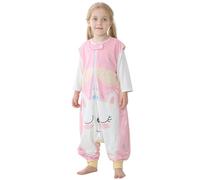 COOKY.D Sacco Nanna Unisex con Piedi Coperta Traspirante Indossabile per Bambini Senza Maniche,1-3 Anni Mostro Rosa
