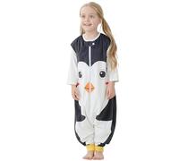 COOKY.D Sacco Nanna Unisex con Piedi Coperta Traspirante Indossabile per Bambini Senza Maniche,3-5 Anni Oiseau Noir