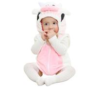 COOKY.D Tuta Senza Maniche Bambino Bambina Carina con Animale Body Unisex per Neonati e Bambini Con Cappuccio,Motivo Mucca 12-18 Mesi