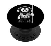Cool 8 Ball Robot, Modern Pool Black 8 Street Art Design PopSockets PopGrip Adesivo