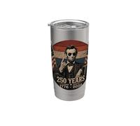 Cool Abraham Lincoln indossando occhiali da sole vintage rock gesto Bicchiere termico in acciaio inox doppia parete