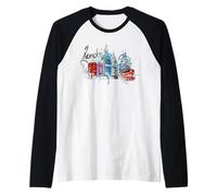 Cool Abstract London Splash Colors, London Graphic Design Maglia con Maniche Raglan