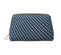 Cool Abstract Theme Leather Hand Held Zipper Makeup Bag Cute Make Up Case Large Wide-Open Pouch Pen Case, bianco, Taglia unica