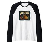 Cool Acorn Oak Tree Costume per Gli Amanti della Foresta Maglia con Maniche Raglan