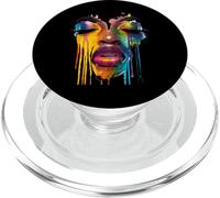 Cool African Woman Afro Color Painted Face Juneteenth Vibes PopSockets PopGrip per MagSafe