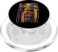 Cool African Woman Afro Color Painted Face Juneteenth Vibes PopSockets PopGrip per MagSafe