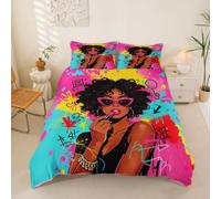Cool Afro Melanin Princess Set copripiumino singolo con 1 federa